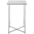 thumbnail image 1 of Table d'Appoint Carrée Luxe Moderne Glam - Faux Marbre Blanc/chrome, 1 of 5