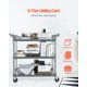 thumbnail image 2 of Carrito de servicio utilitario VEVOR, 3 niveles, 100 kg, carga gris, 2 of 9