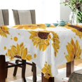 thumbnail image 3 of Sunflower Flowers Rectangle Tablecloth, Dust Proof Anti Wrinkle Wipeable Table Cloth Tabletop for of Dinner Kitchen Wedding Holiday Party 60"x120" Home Decor, 3 of 7