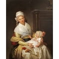 thumbnail image 2 of Danloux, Henri-Pierre 15x18 Black Ornate Wood Framed with Double Matting Museum Art Print Titled - Portrait of Constantia Foster, 2 of 4