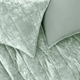 thumbnail image 5 of Wonderful Bedding Geometric Quilted Velvet Green 3-Piece Quilt Set, 5 of 7