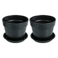 thumbnail image 3 of unbranded 2 Sets Artificial Ceramic Lookwith Tray Fashion Flower Pots 16.7x14.5cm Black, 3 of 8