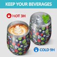 thumbnail image 4 of 12oz Stemless Wine Tumblers Strawberry Plants Fruit Leaf Flower Vacuum Insulated Stainless Steel Travel Tumbler Cups Mug with Lid and Straw for Champaign,Cocktail,Beer with Cleaning Brush, 4 of 5