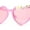 All Pink, variant on Girls Child Size Flower Girl Beads Cat Eye Heart Shape Plastic Sunglasses All Black