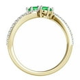 thumbnail image 2 of Aonejewelry 1 Ct Two Stone Emerald and Diamond Ring 14K Yellow Gold, 2 of 2
