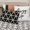 thumbnail image 3 of Black and White Geometric Triangles Lumbar Pillow, 3 of 6