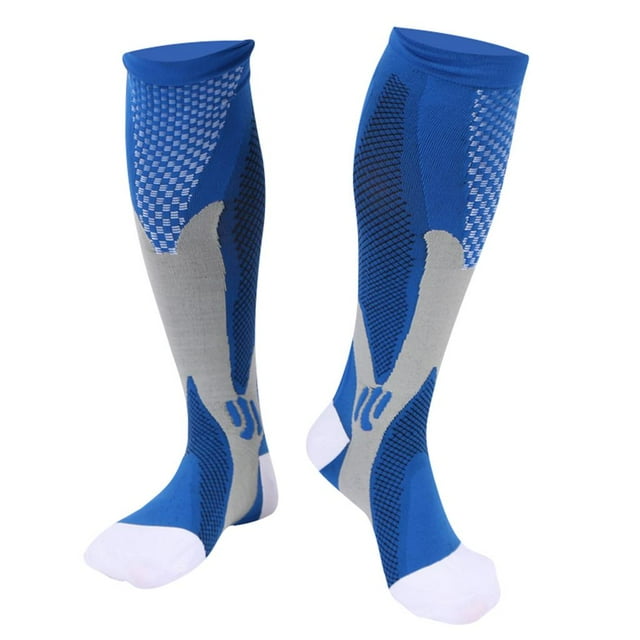 Tachiuwa 2pcs s Compression Anti Fatigue Stockings Sleeve Blue S-M