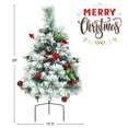 thumbnail image 2 of Patiojoy 2PCS 29" Pre-Lit Christmas Tree Snow Flocked Pathway Xmas Tree with 30 LED Lights, 2 of 10
