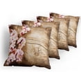 thumbnail image 5 of Ambesonne Floral Throw Pillow Cover 4 Pack, Spring Blossom Orchard, 20", Sand Brown Pale Pink, 5 of 7