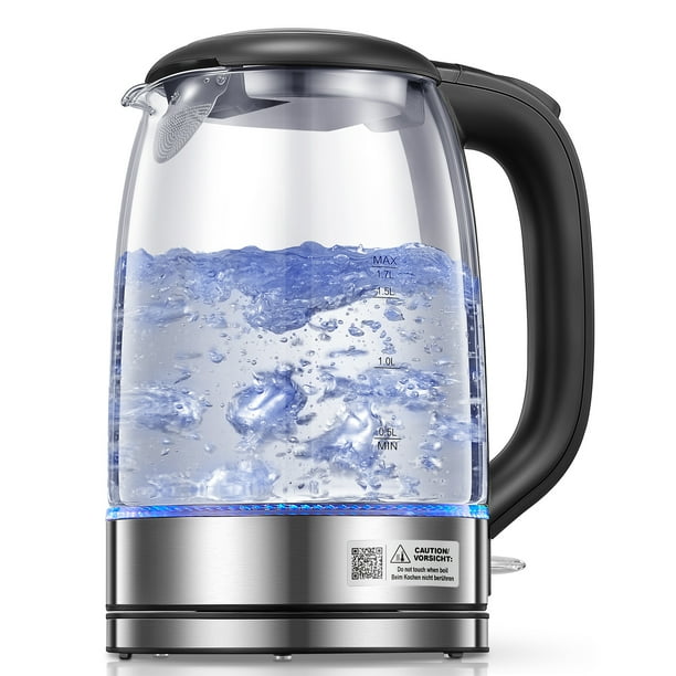 Electric Kettle, AICOOK 1.7L Glass Kettle with LED Indicator Lights