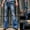 Blue, variant on Ediodpoh Men Fashion Loose Denim Straight Trouser Distressed Jeans Long Flare Pants Men’s Pants Blue S
