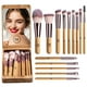 thumbnail image 1 of Set de brochas de maquillaje BS-MALL Travel Kabuki con funda de bambú, 14 unidades, 1 of 6