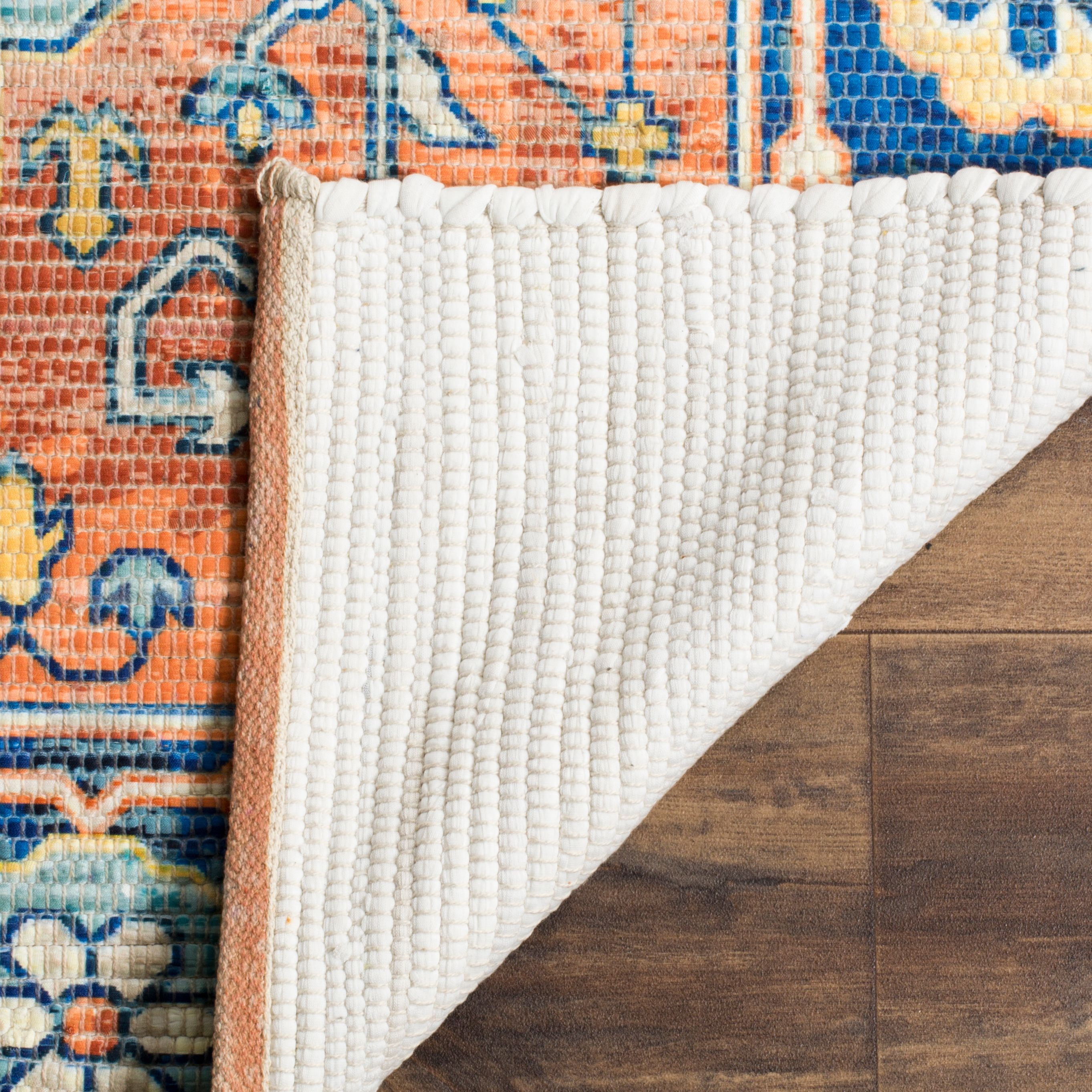 SAFAVIEH Saffron Leighton Vintage Runner Rug, Blue/Coral, 2'3" x 6'