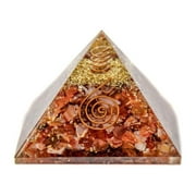 Natural Gemstone Orgonite Pyramid - Carnelian (2.0-3.0")