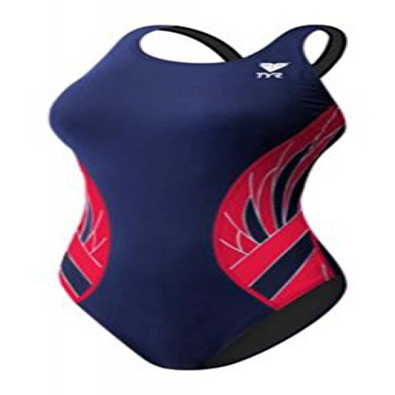 TYR Women's Water Polo swim suit Size 36 USA Phoenix Navy/Red 