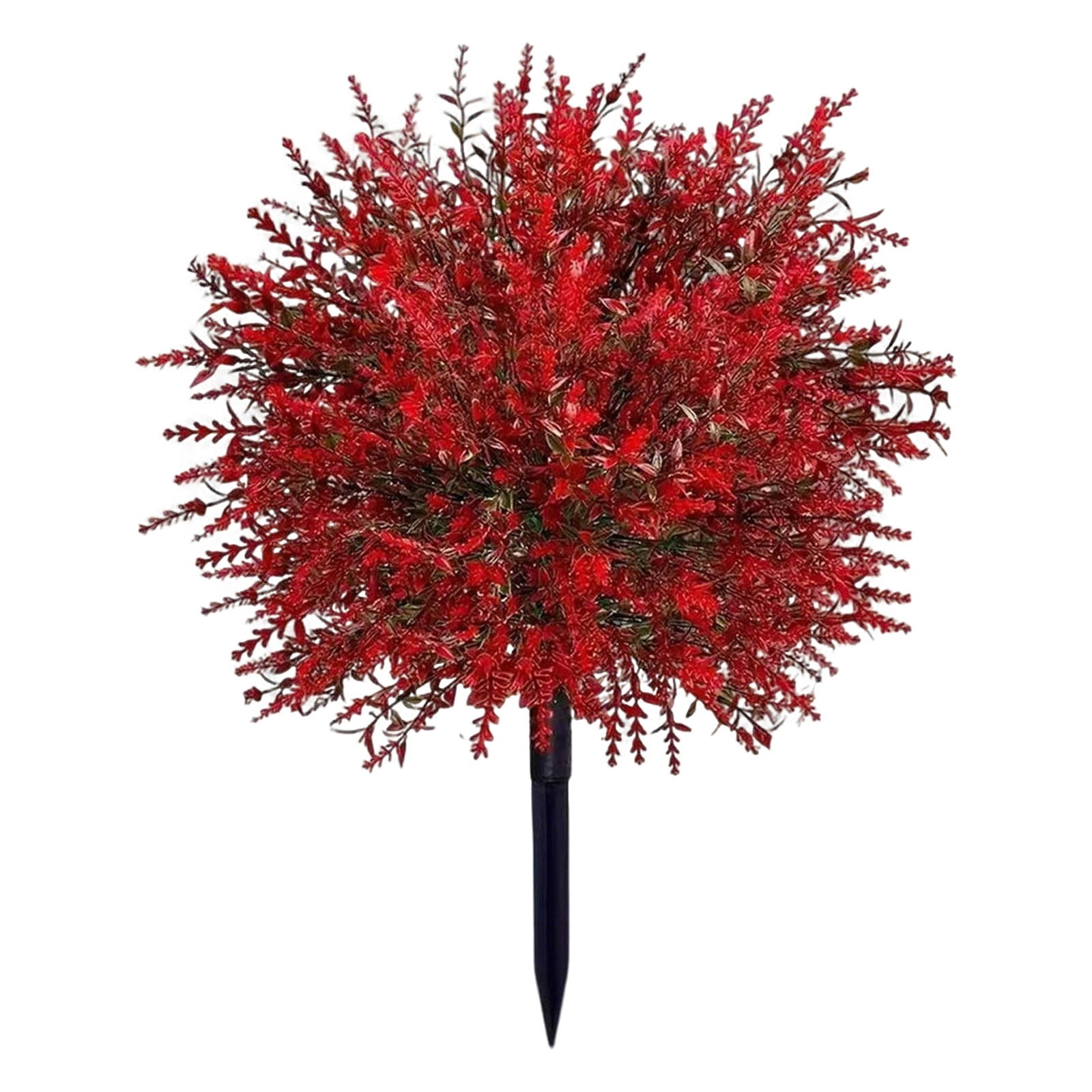 SMKE porch decor,ground insert,porch flower,decorative bush,floral decor,outdoor decoration,2-Pack 21.65" Artificial Flower Bushes,Red & White,with Ground Stakes for Outdoor Garden