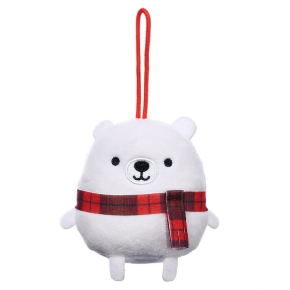 American Greetings 3.5 in. Christmas Plush Polar Bear Ornament (1-Count)