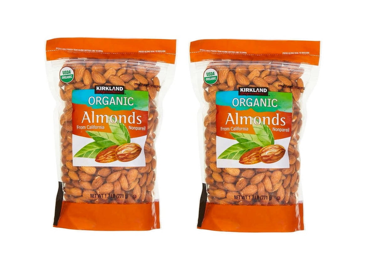 Kirkland Signature Organic Almonds, 1.7 lbs 2PK