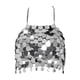 thumbnail image 3 of Lentejuelas Crop Top Crop Halter Top Corset Chaleco Bralette Backless Sparkly Bra Tops Camisole Cami Top para discoteca Halloween Belly, 3 of 7