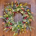 thumbnail image 5 of Spring Easter Wreath, Easter Bunny Spring Wreath Blossom Rabbit Garland with Pastel Berries Artificial Floral Wreaths for Front Door Decor, 5 of 7