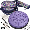 thumbnail image 1 of Tambor LEKATO de acero, 15 cm, 11 notas con bolsa, color morado, 1 of 7