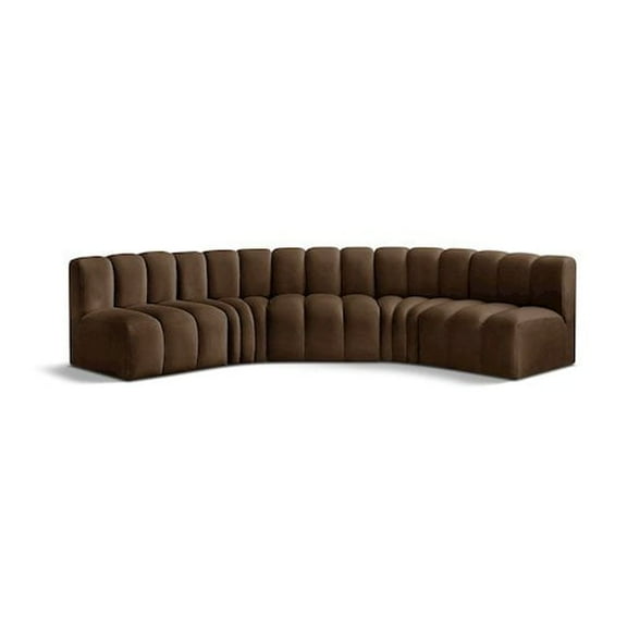 Meridian Furniture Arc Brown Velvet Modular Sectional