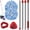 Blue, variant on Spin Mop Handle Mop Heads and Base Replacement Sets Compatible with O Cedar EasyWring Rinseclean 2 Tank System