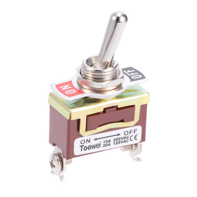 Unique Bargains SPST Rocker Toggle Switch Weighty-Duty 15A 250V 20A 125V 2P ON/OFF Switch