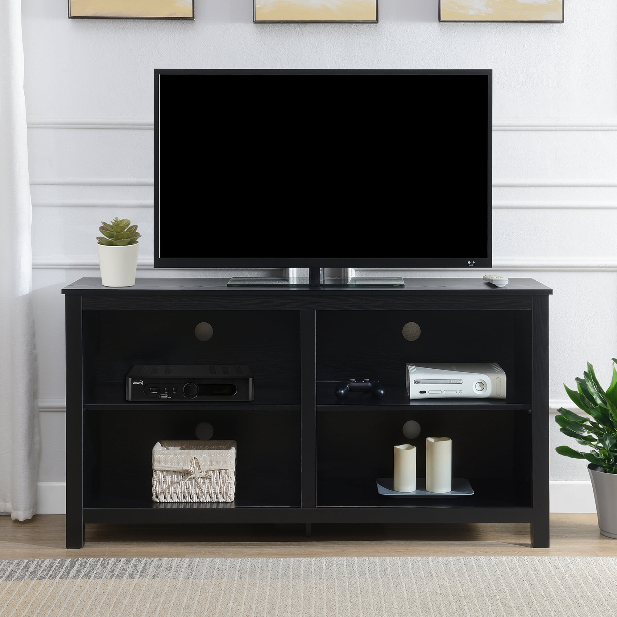 Convenience Concepts Montana Highboy TV Stand with Shelves for TVs up to 65 Inches Black