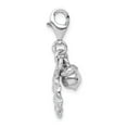 thumbnail image 2 of 925 Sterling Silver RH Polished 3D Acorn and Leaf Lobster Clasp Charm Pendant; for Adults and Teens; for Women and Men, 2 of 3