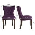 thumbnail image 5 of LONGWIN Classic Tufted Fabric Upholstered Wooden Dining Chair Mid-Back, Purple, Set of 2, 5 of 8