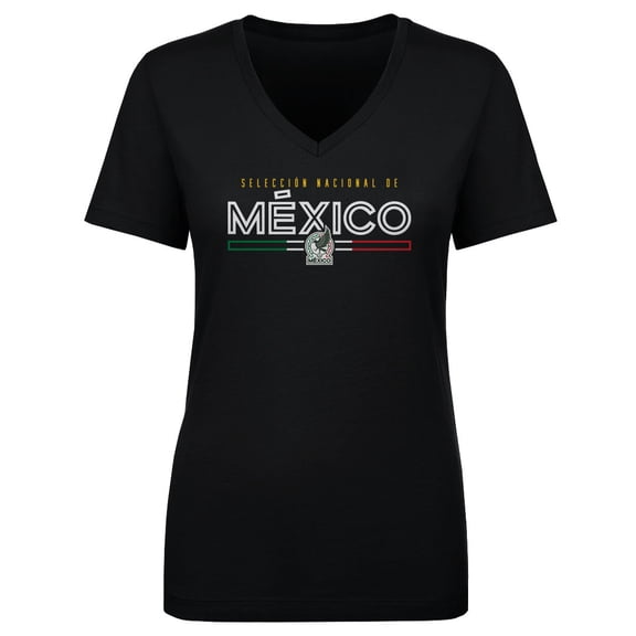 Women's 500 Level Black Mexico National Team Inline V-Neck T-Shirt