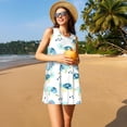 thumbnail image 3 of Balery Sea Turtle Vestidos de verano para mujer con estampado: vestido holgado sin mangas, vestido playero informal y cómodo para días calurosos., 3 of 7
