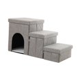 thumbnail image 3 of Escalera para perros con caja de almacenamiento, escalera plegable de 3 escalones para mascotas, práctica cama para gatos trepadores, sofá para coche., 3 of 9