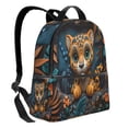 thumbnail image 2 of Lsque Playful Leopard Art Pattern Backpack – School Travel Canvas Daypack with Ergonomic Padded Straps, Multiple Compartments & Leather Handle, 2 of 5