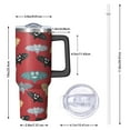thumbnail image 2 of Halloween Colorful Bats Pattern Tumbler with Handle and Lid,40oz Double Wall Vacuum Insulated Tumbler,Cups Gift for Women and Men, 2 of 7