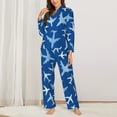 thumbnail image 2 of Sikiie Airplanes in the Sky Women's Long-Sleeve Shirt and Full-Length Bottom Pajama Set (s-xxl)-Medium, 2 of 7
