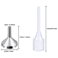 thumbnail image 3 of IMCBSTT - Paquete de 10 embudos de metal pequeños con 2 minipipetas para llenar botellas o recipientes pequeños, perfume, plata y oro, 3 of 7