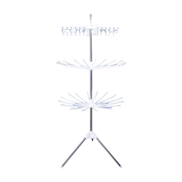 Leodye 1PCS Foldable Dual-use Clothes Drying Rack Space-saving Large-capacity Home Indoor Patio Laundry Hanging Rack -35.4x70.86in