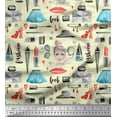 thumbnail image 1 of Soimoi Poly Georgette Fabric Lipstick,Perfume Bottle & Dress Fashion Printed Fabric 1 Yard 52 Inch Wide, 1 of 3