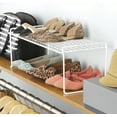 thumbnail image 2 of Whitmor 1-Tier Wire Grid Stacking Shelf Large White Metal Space-Saving Shoe Rack 6-Pair Capacity, 2 of 6