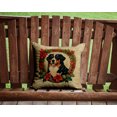 thumbnail image 2 of Bernese Mountain Dog Christmas Flowers Throw Pillow 14 in x 14 in, 2 of 5
