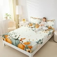 thumbnail image 4 of Manfei Teens Cartoon Pumpkin Full Size Sheets, Fall Autumn Leaf Bed Sheets, Harvest Thanksgiving Day Sheet Sets, Luxury Bedroom Decor, 4 Pieces, 4 of 7