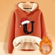 thumbnail image 2 of WILLBEST Sudadera de Mujer con Estampado de Letras Navideñas, Sudadera con Capucha de Lana Gruesa, Cálida para Invierno, Estilo Pullover Mediana, 2 of 4