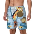 thumbnail image 2 of Balery Giraffe Come Out From Zipper Mens Swim Trunks Swim Shorts for Men Quick Dry Inseam Beach Shorts with Compression Liner Pocket-Medium, 2 of 9