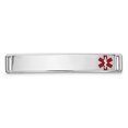 thumbnail image 1 of 14K White Gold Epoxy Enameled Medical ID Off Ctr Plate # 817, 1 of 2