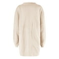 thumbnail image 7 of Long Cable Knitted Sweater Pockets Round Neck Outwear Fashion Loose Knitwear Open Front Warm Pullover Autumn Women Coat Solid Color Cardigan, 7 of 7
