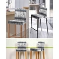 thumbnail image 5 of Grey Wood Grain Bar Stool Covers Set of 4, Country Vintage Barn Door Rustic Lodge Stretch Washable Bar Chair Covers with Backs, Removable Pub Counter Height Chair Cover for Kitchen Dining Room Cafe, 5 of 7