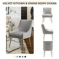 thumbnail image 4 of SEYNAR Modern Velvet Dining Chairs Set of 6, Upholstered Barrel Pleated Side Accent Chair for Bedroom,Living Room（Grey）, 4 of 12