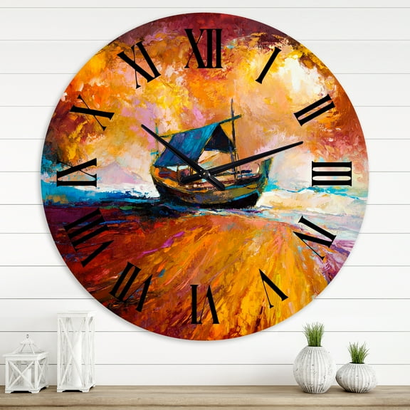 Designart 1 in Quartz Coastal Wall Clock